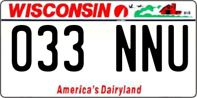 WI license plate 033NNU