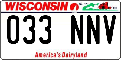 WI license plate 033NNV