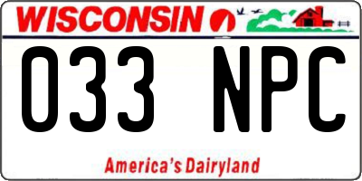 WI license plate 033NPC