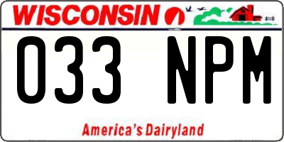 WI license plate 033NPM