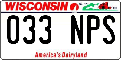WI license plate 033NPS