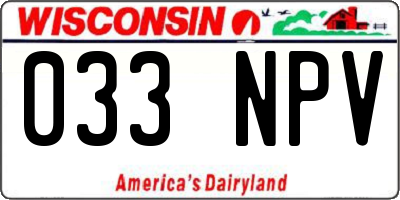 WI license plate 033NPV