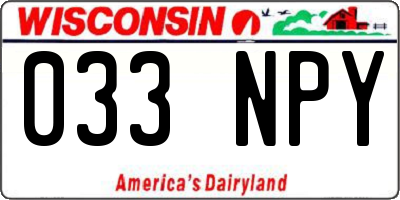 WI license plate 033NPY