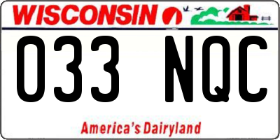WI license plate 033NQC