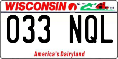 WI license plate 033NQL