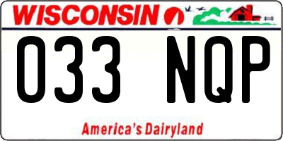 WI license plate 033NQP