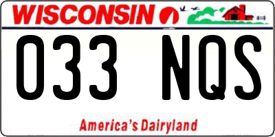 WI license plate 033NQS