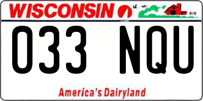 WI license plate 033NQU