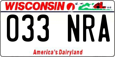 WI license plate 033NRA