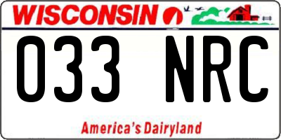 WI license plate 033NRC