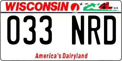 WI license plate 033NRD