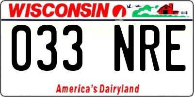 WI license plate 033NRE