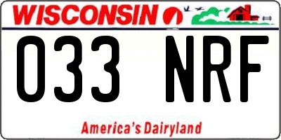 WI license plate 033NRF