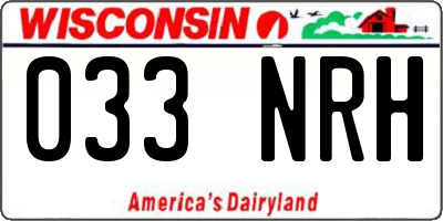 WI license plate 033NRH