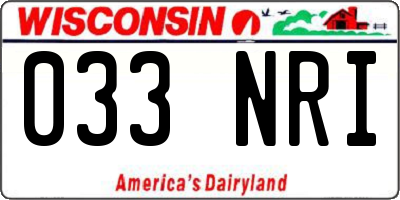 WI license plate 033NRI