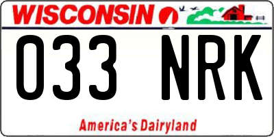 WI license plate 033NRK