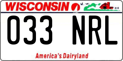 WI license plate 033NRL