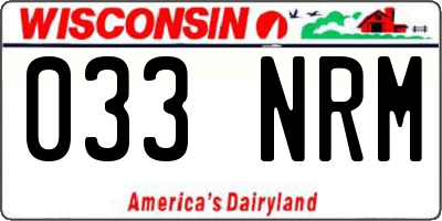 WI license plate 033NRM