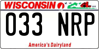WI license plate 033NRP