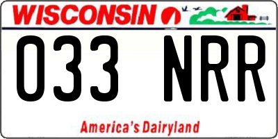 WI license plate 033NRR