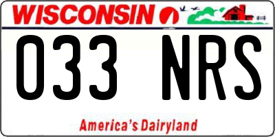 WI license plate 033NRS