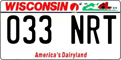 WI license plate 033NRT