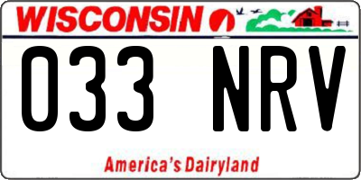 WI license plate 033NRV
