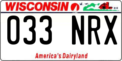 WI license plate 033NRX