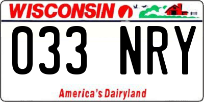 WI license plate 033NRY