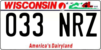 WI license plate 033NRZ