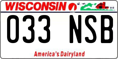 WI license plate 033NSB