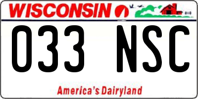 WI license plate 033NSC