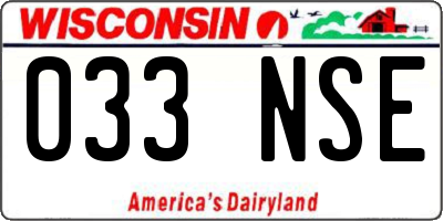 WI license plate 033NSE
