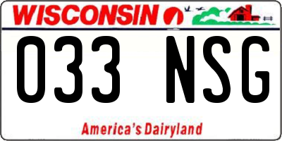 WI license plate 033NSG