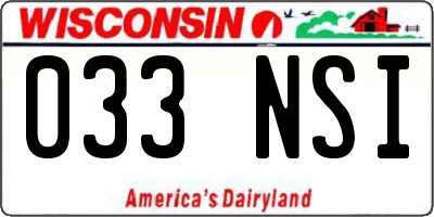 WI license plate 033NSI