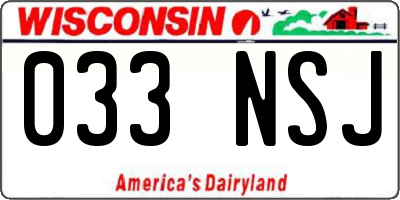 WI license plate 033NSJ