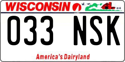 WI license plate 033NSK