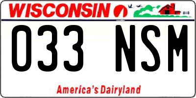 WI license plate 033NSM