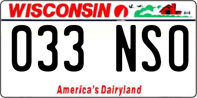 WI license plate 033NSO