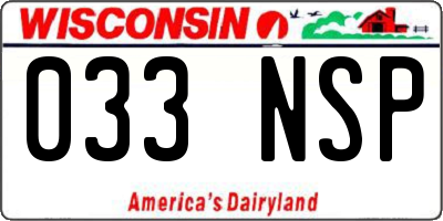 WI license plate 033NSP