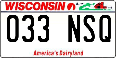 WI license plate 033NSQ
