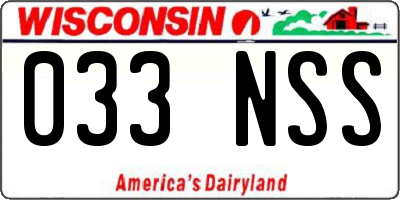 WI license plate 033NSS