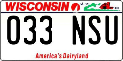 WI license plate 033NSU