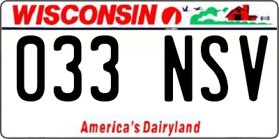 WI license plate 033NSV