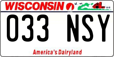 WI license plate 033NSY