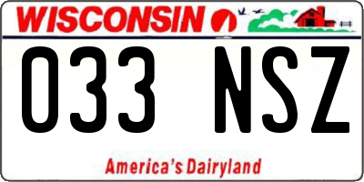 WI license plate 033NSZ