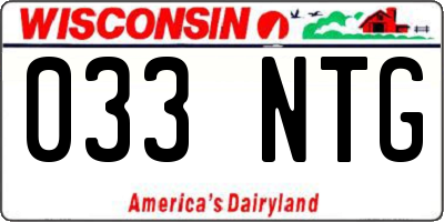 WI license plate 033NTG