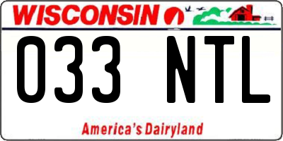 WI license plate 033NTL
