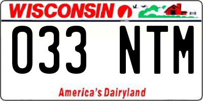 WI license plate 033NTM