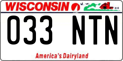 WI license plate 033NTN